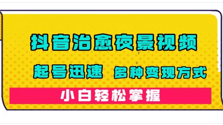 短视频：治愈系夜景视频，起号迅速，多种变现方式，小白轻松掌握（附120G素材）