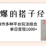 火爆的搭子经济，简单操作多种平台玩法结合