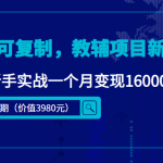 简单可复制，教辅项目新玩法，新手实战一个月变现