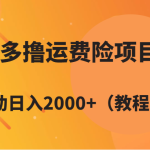 多多撸运费险项目，半自动日入2000+（教程+脚本）