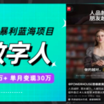 最新抖音暴利蓝海项目，AI数字人，一周涨F 10万+