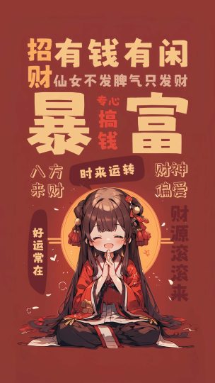 暴富 手机壁纸