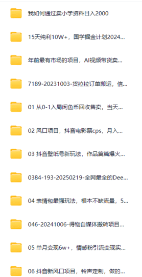 2025年159个网创项目合集